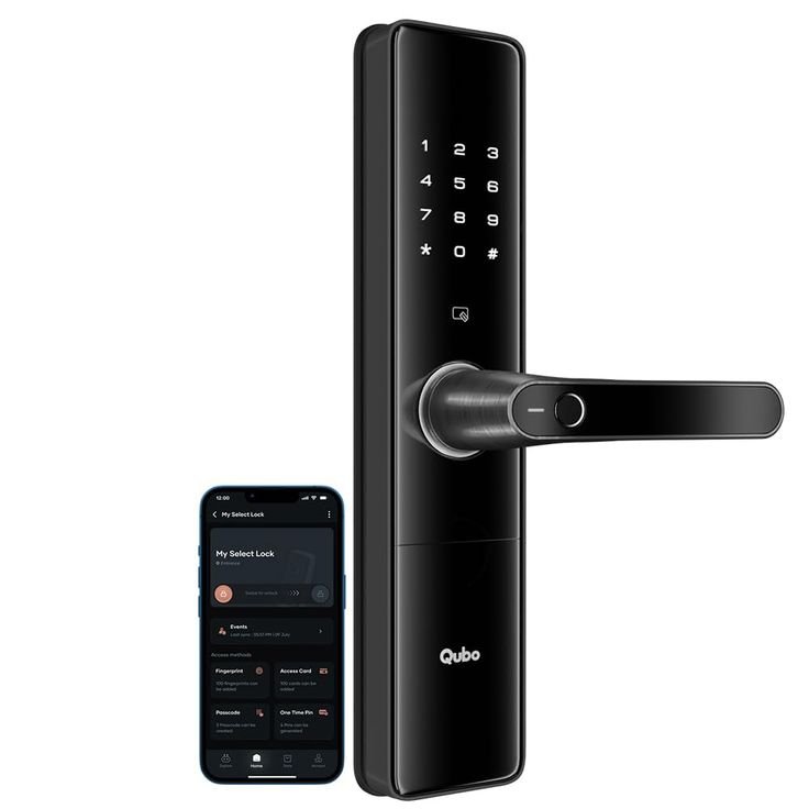 QUBO Door Lock 6-Way Unlocking_5 Bolts_Fingerprint_Remote Unlocking OTP_PIN_Access Card_Mobile App